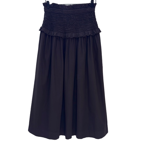 SEA NYC Casey Hand Smocked Skirt - Brown - Small - Picture 1 of 5